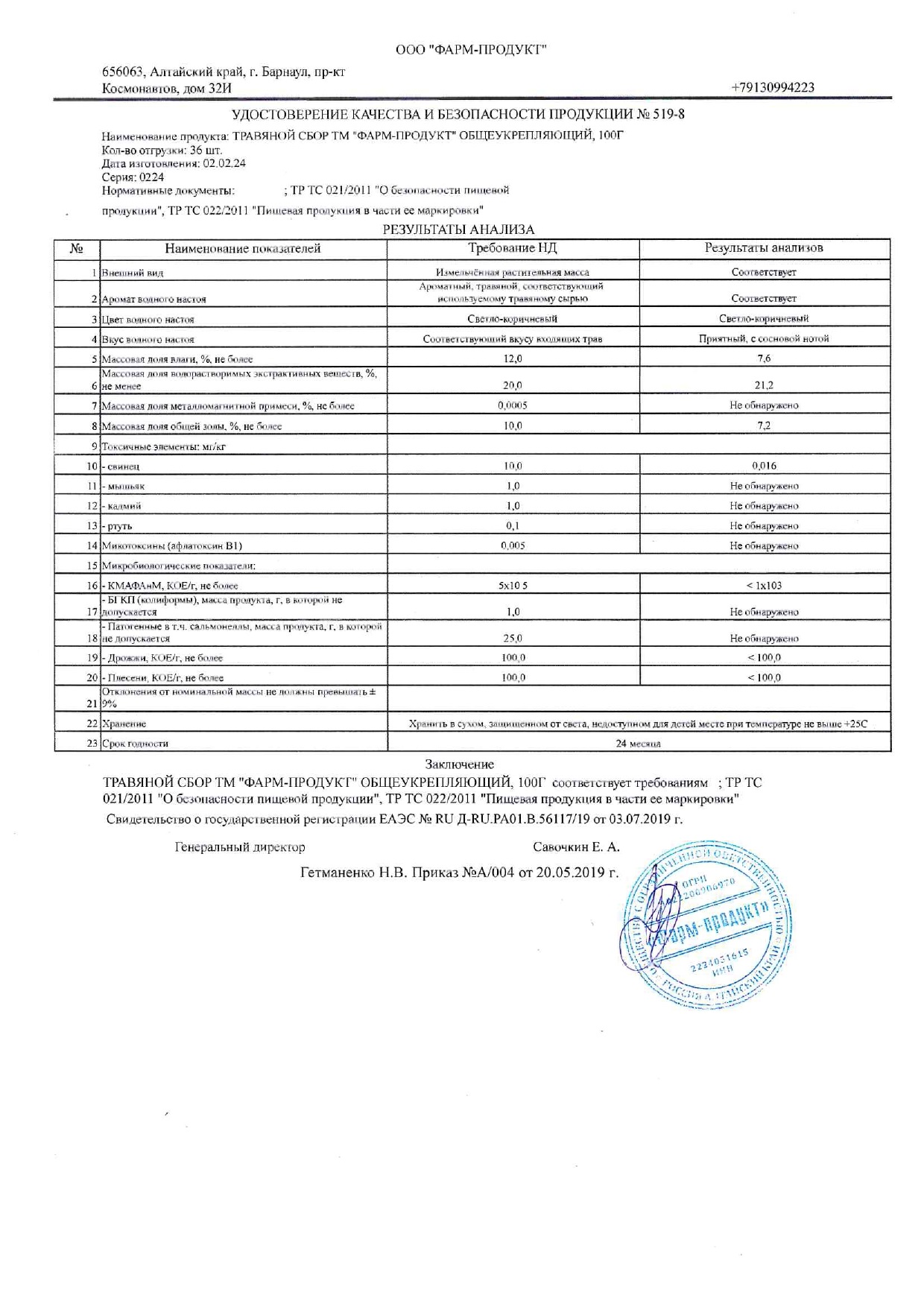 Паспорт №022024